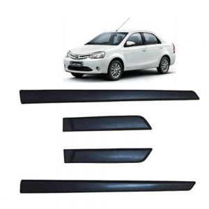 Side Door Beading Door Protector Accessories for Etios Black